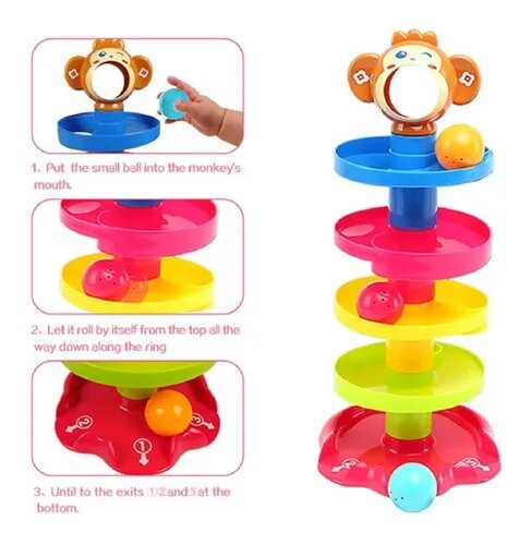 Juego En Forma De Torre Tobogán Para Lanzar Pelota Roll Ball