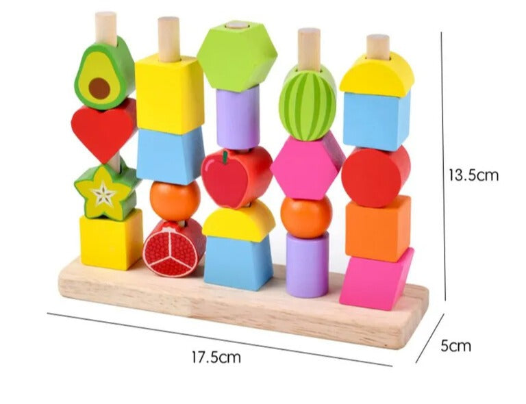 Didáctico de madera: patrones, clasificacion y enhebrado