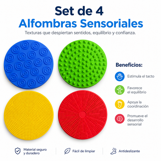 Set de Tapetes Sensoriales Texturizados – 4 Piezas