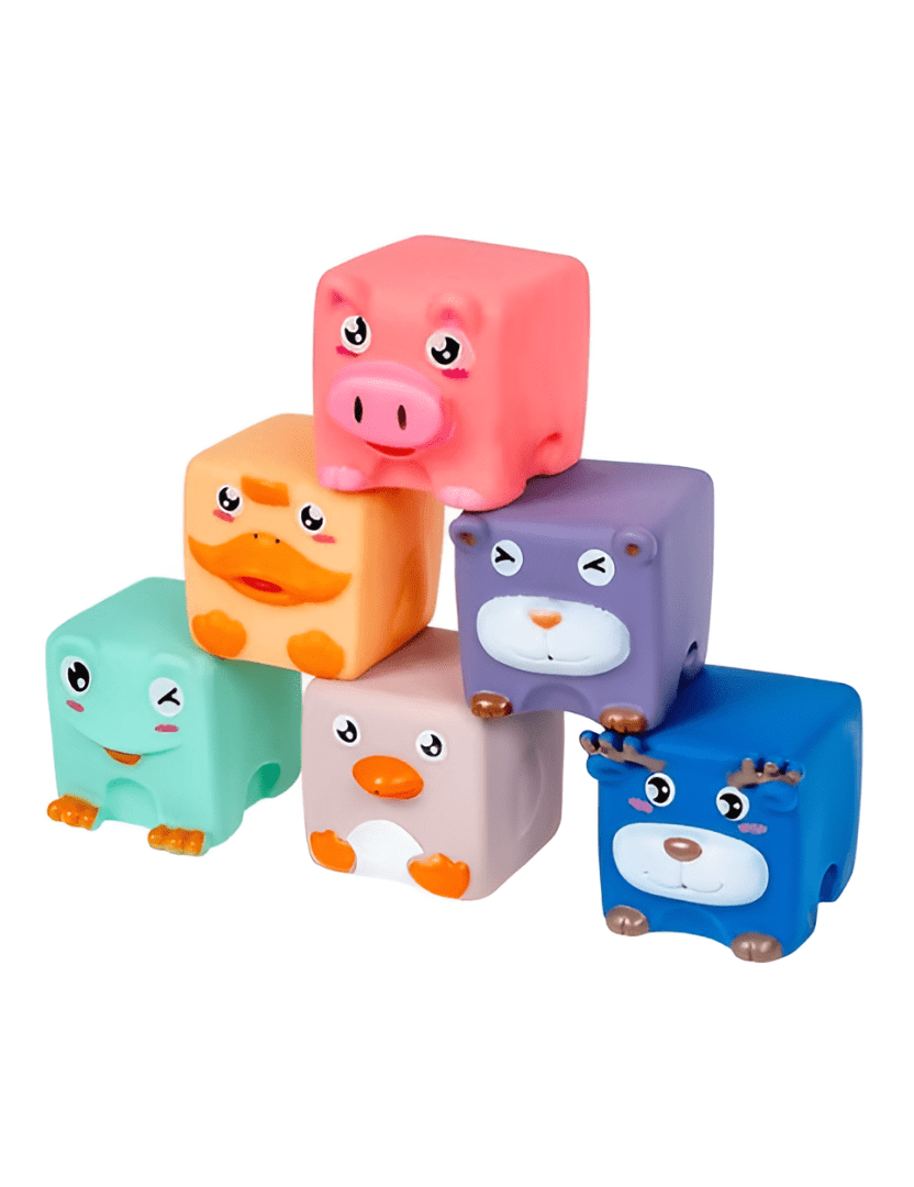 Set 6 suaves Cubos de goma apilables