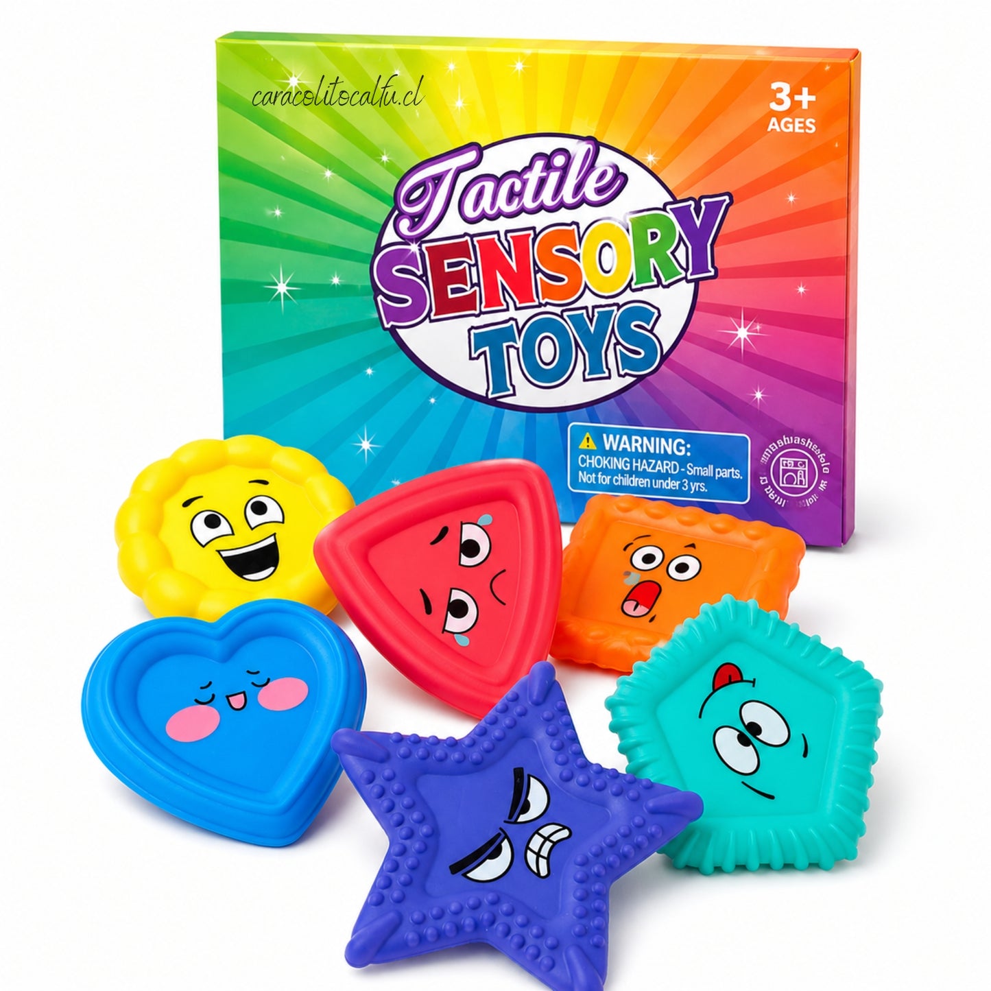 Set de Juguetes Sensoriales Táctiles - 6 Figuras de Silicona