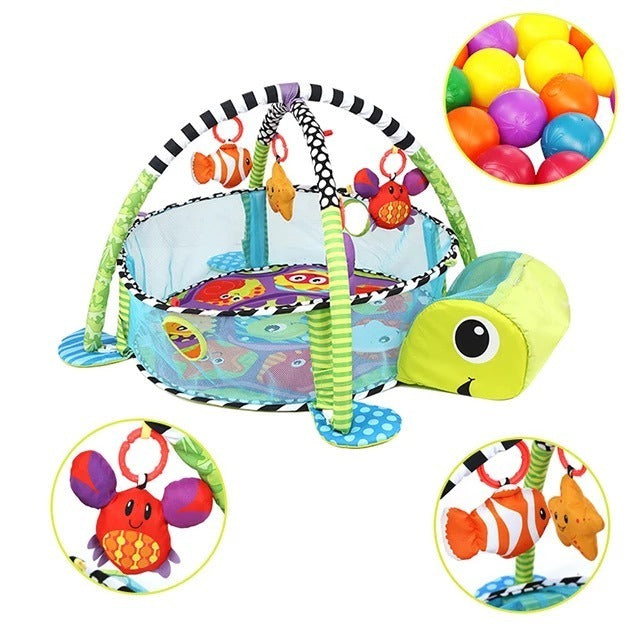Gimnasio de Actividades +Piscina de Pelotas 3 en 1 Tortuga Ninja