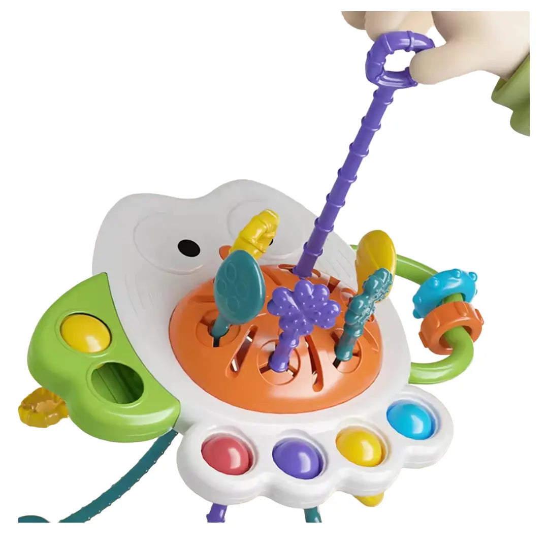 Juguete sensorial Búho 4 en 1 para bebé