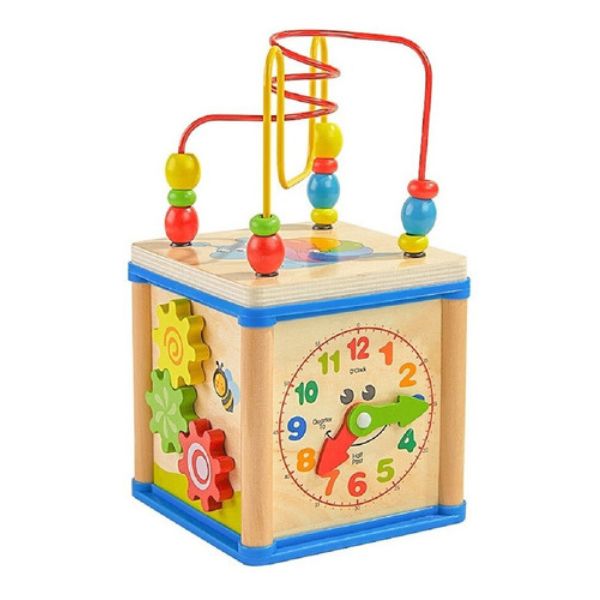 Cubo de actividades de madera 5 en 1 Juanito
