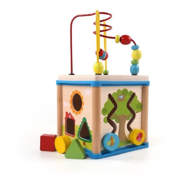 Cubo de actividades de madera 5 en 1 Juanito