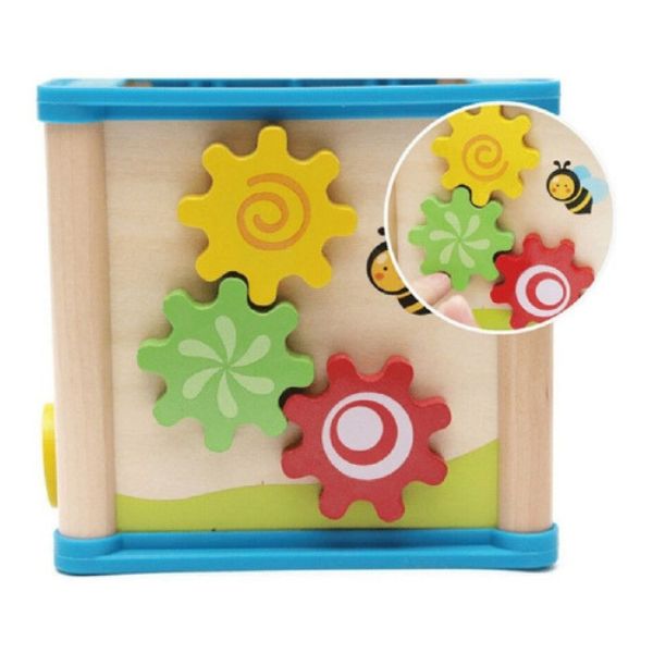 Cubo de actividades de madera 5 en 1 Juanito