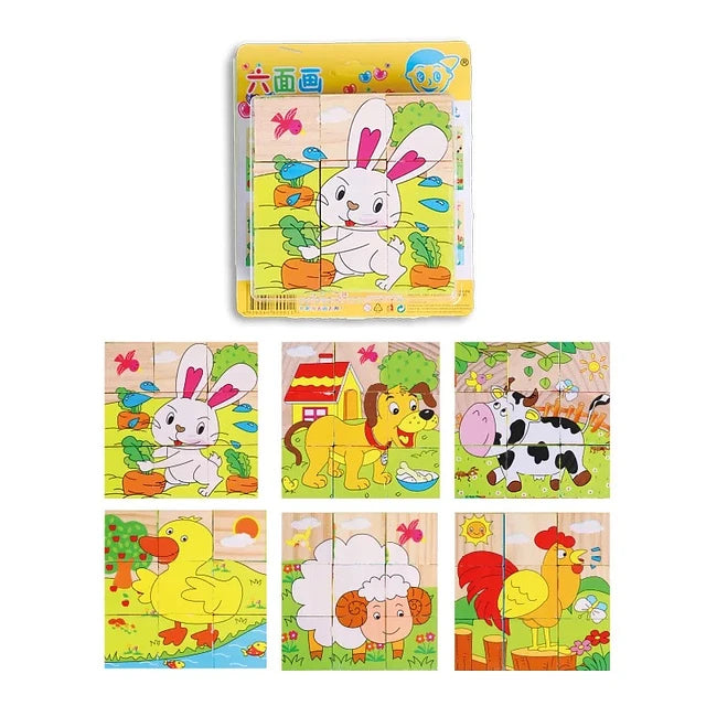 Puzzle 9 Cubos de Madera