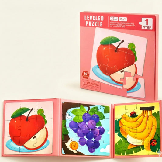 Libro Rompecabezas Magnéticos 3 en 1 (Nivel 1) Frutas