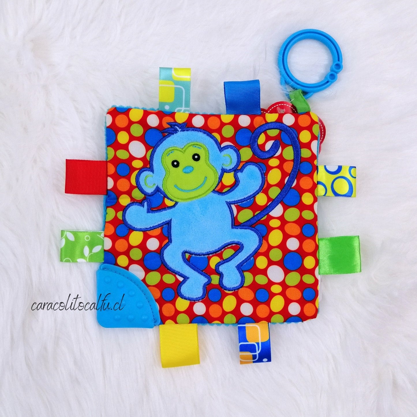 Paño Sensorial para Bebé con Mordedor – Monito