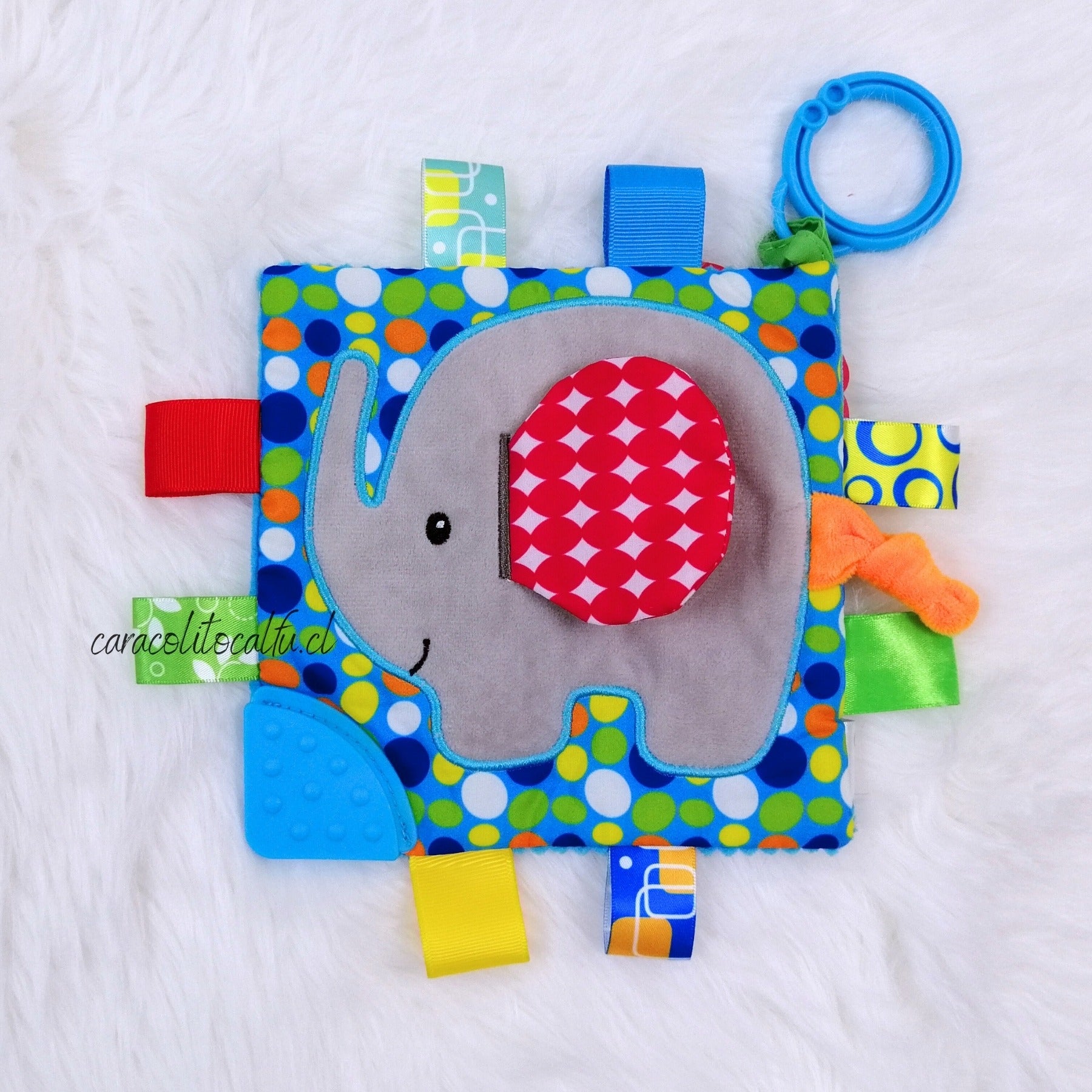 Paño Sensorial para Bebé con Mordedor – Elefante