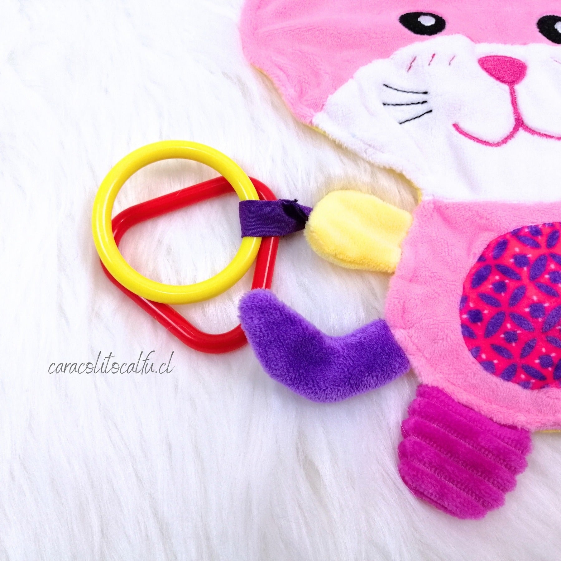 Paño Sensorial con Mordedores para Bebé - Gatita