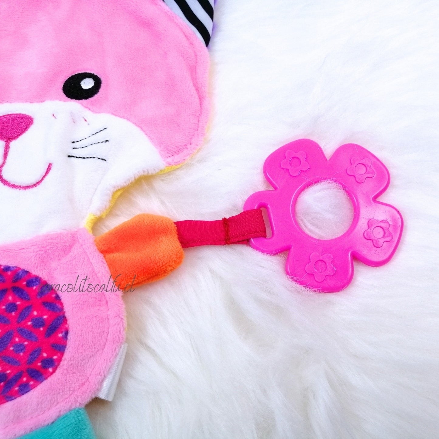 Paño Sensorial con Mordedores para Bebé - Gatita