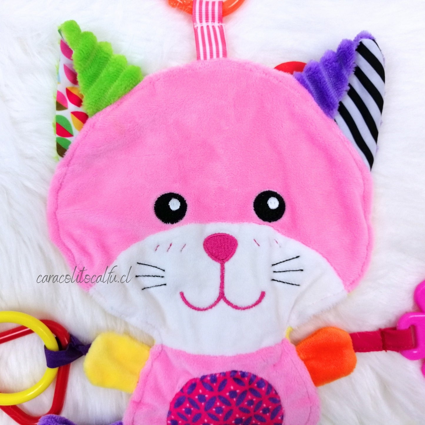 Paño Sensorial con Mordedores para Bebé - Gatita