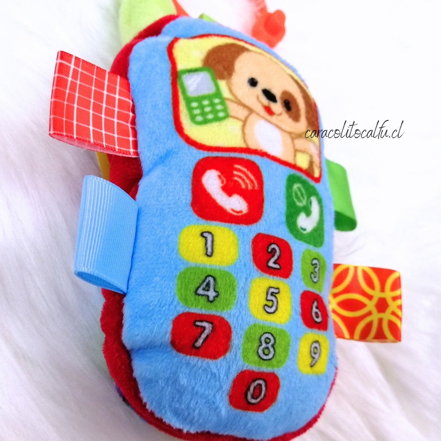 Peluche Sensorial Teléfono para Bebé - Diseño Perrito