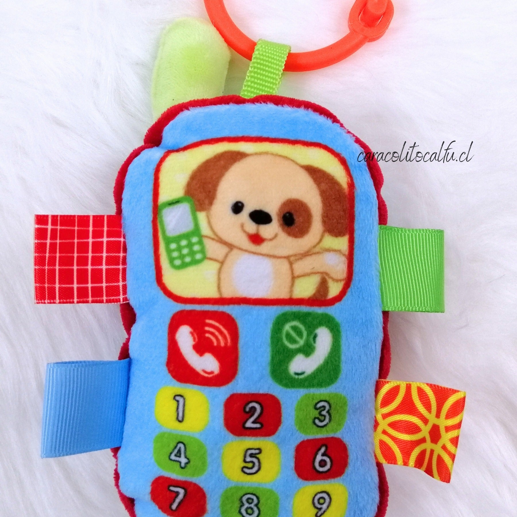 Peluche Sensorial Teléfono para Bebé - Diseño Perrito