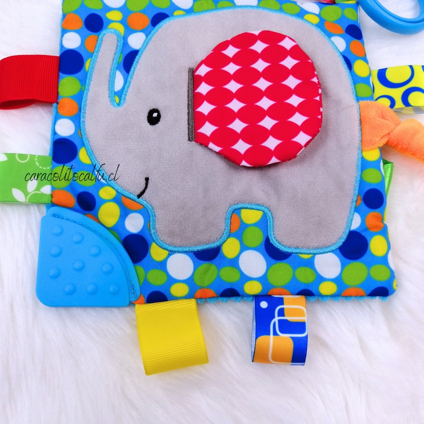 Paño Sensorial para Bebé con Mordedor – Elefante