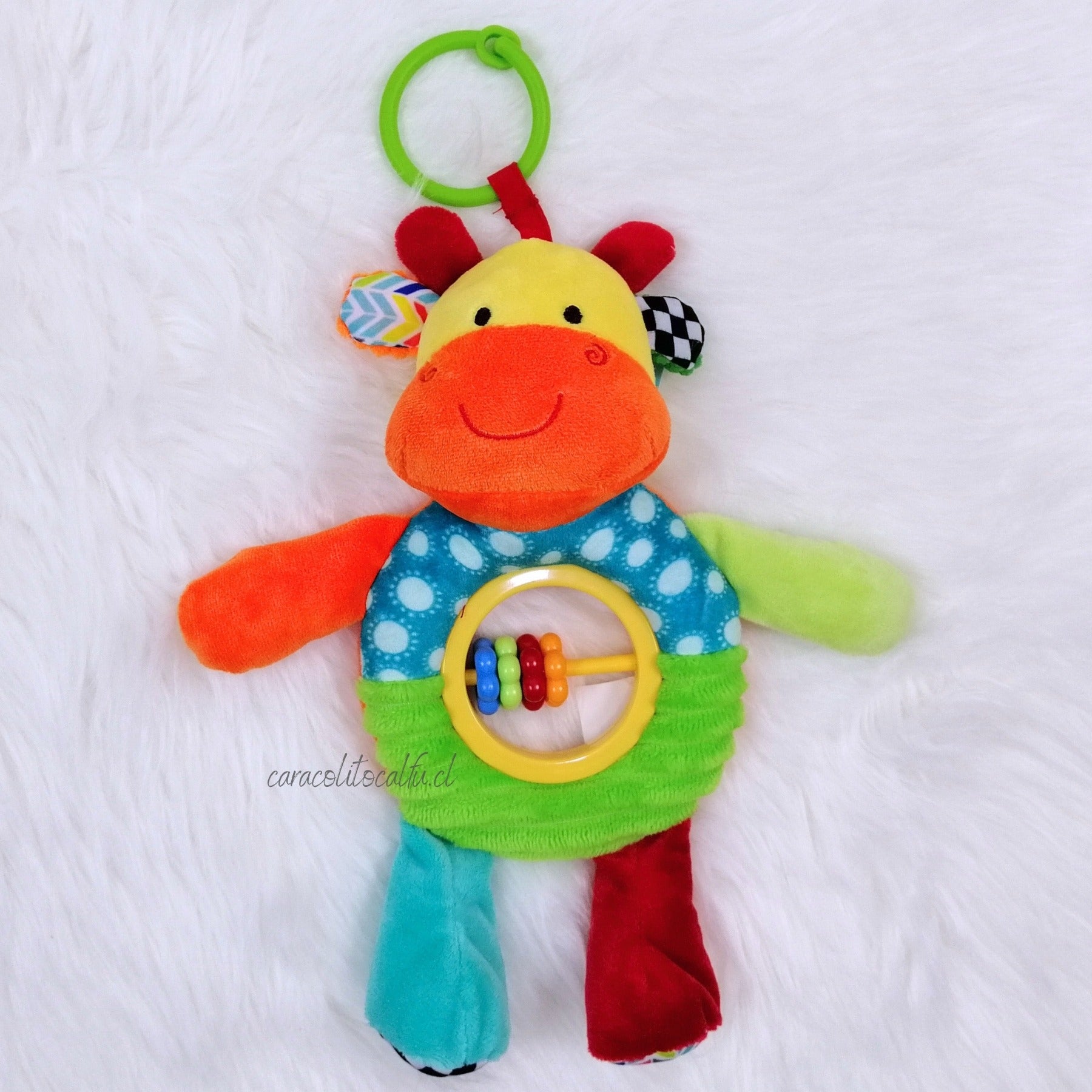 Sonajero de Peluche Sensorial con Aros - Jirafa