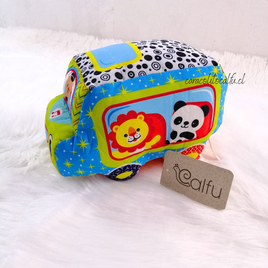 Bus Sensorial Musical de Peluche – Juguete con Sonido y Canciones para Bebé