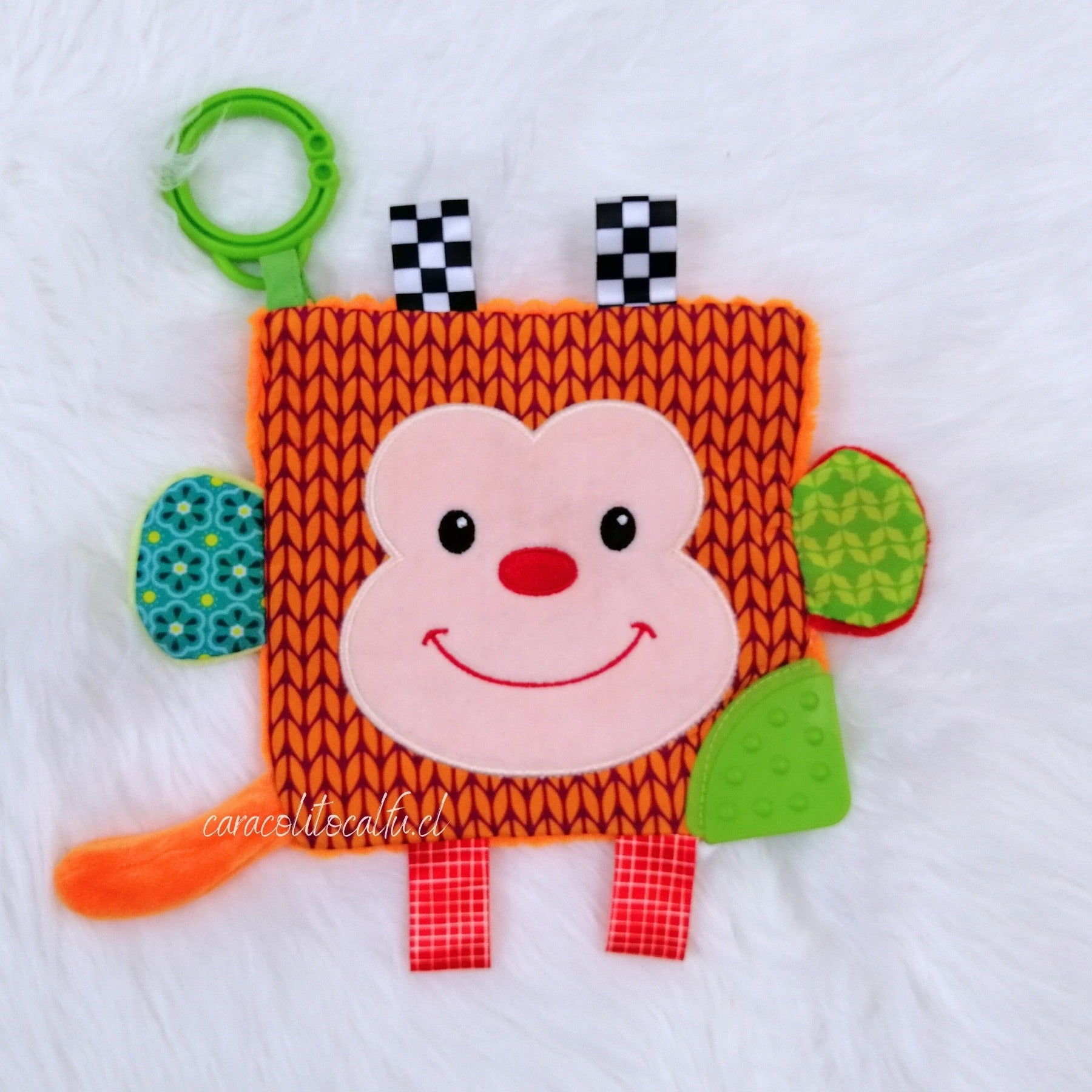 Paño Sensorial para Bebé con Mordedor – Monito