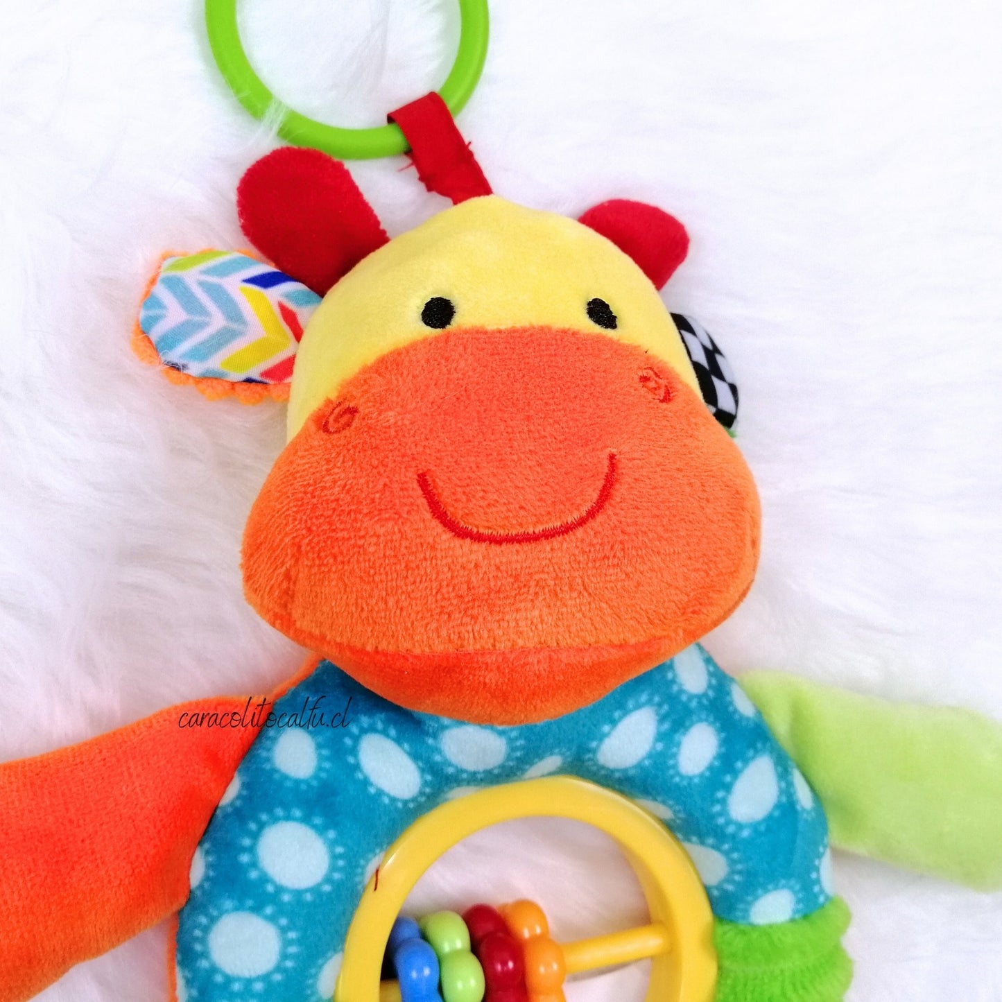 Sonajero de Peluche Sensorial con Aros - Jirafa