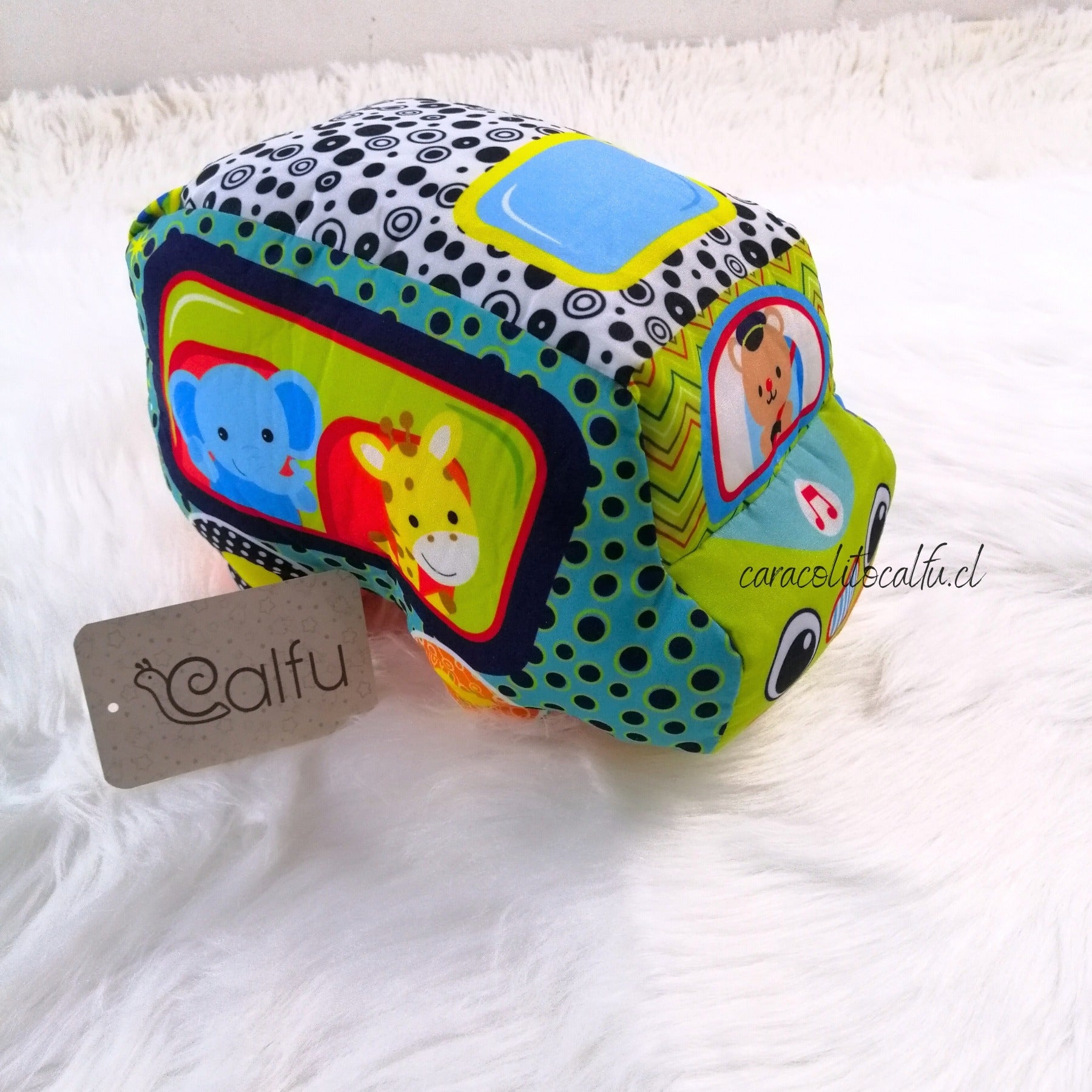Bus Sensorial Musical de Peluche – Juguete con Sonido y Canciones para Bebé