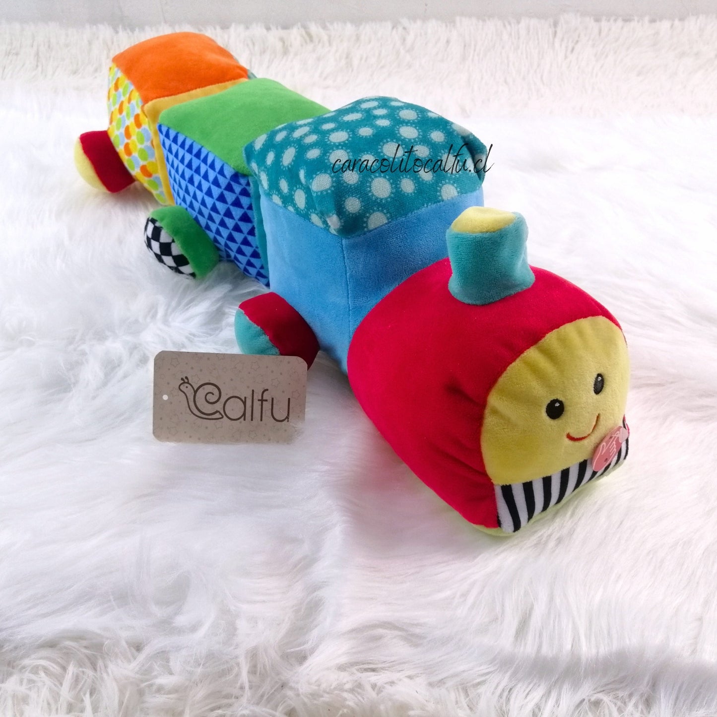 Tren Sensorial de Peluche con Sonido – Juguete de Estimulación para Bebé (54 cm)