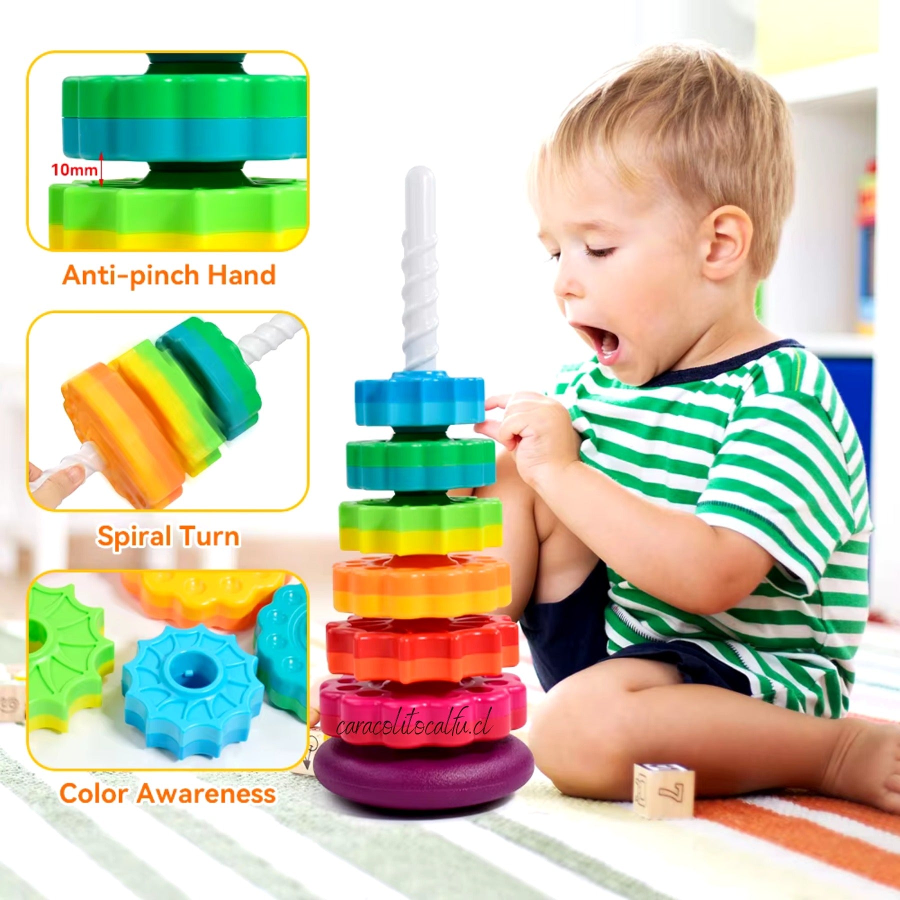 Juguete Apilable Torre Giratoria Rainbow