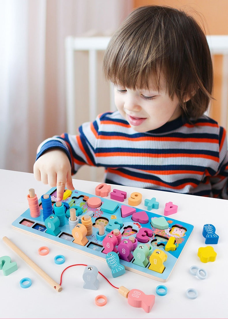 Tablero Madera 5 en 1 para bebé y niños