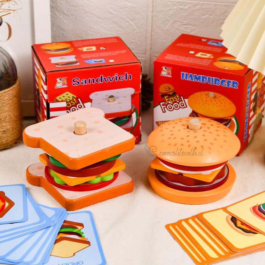 Sandwich & Hamburguesa Mágicos de Madera