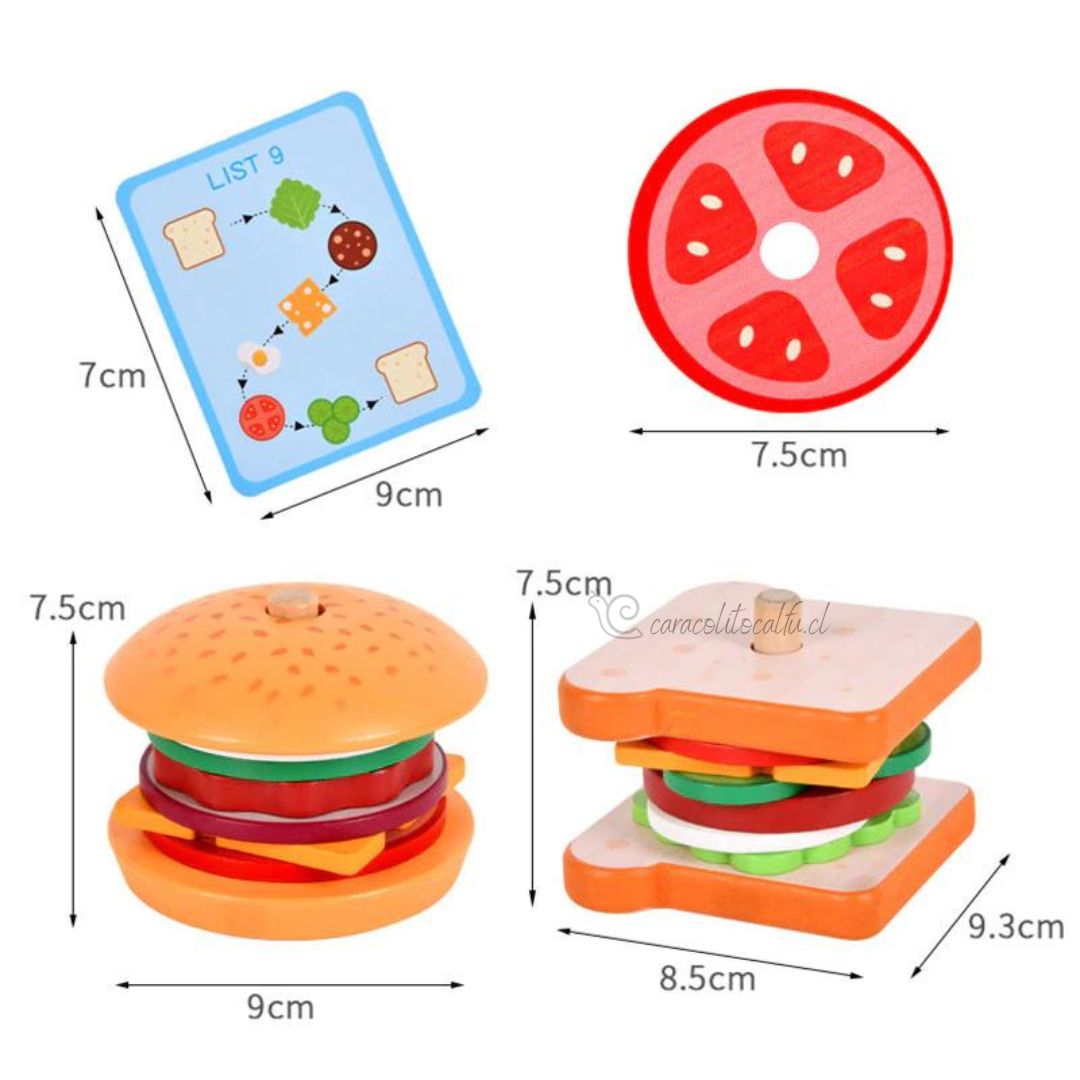 Sandwich & Hamburguesa Mágicos de Madera