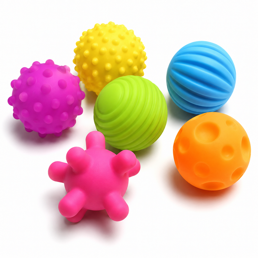 Set Sensorial Arcoíris: 6 Pelotas Texturizadas