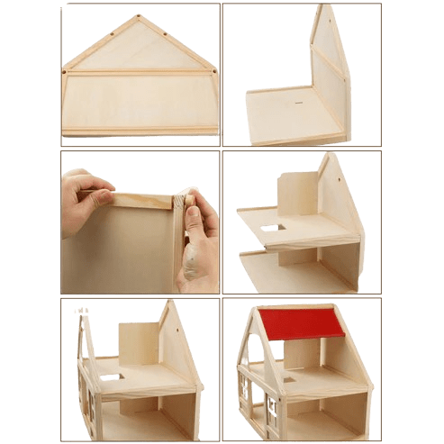 Casa de muñecas Madera 2 Pisos Amoblada 40cms