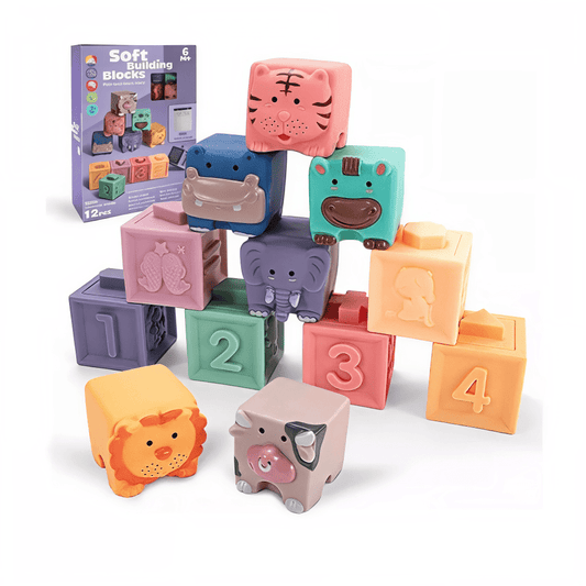 Set 12 Bloques Sensoriales de Silicona Bebé