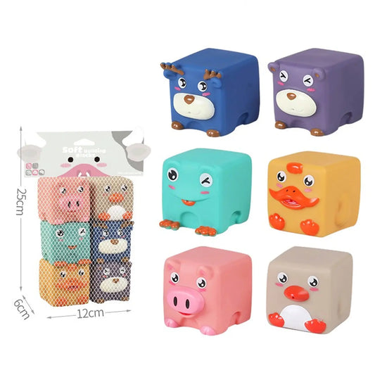 Set 6 suaves Cubos de goma apilables