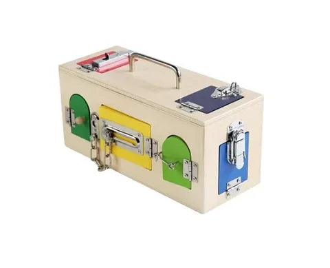 Caja Cerraduras Motricidad Didactico de Madera