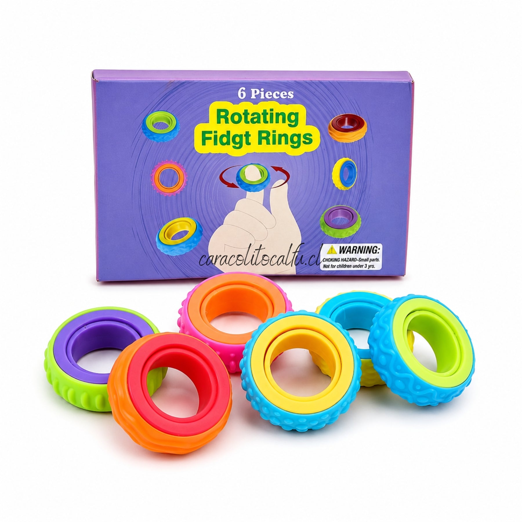 Anillos Sensoriales Giratorios - Set de 6 Piezas