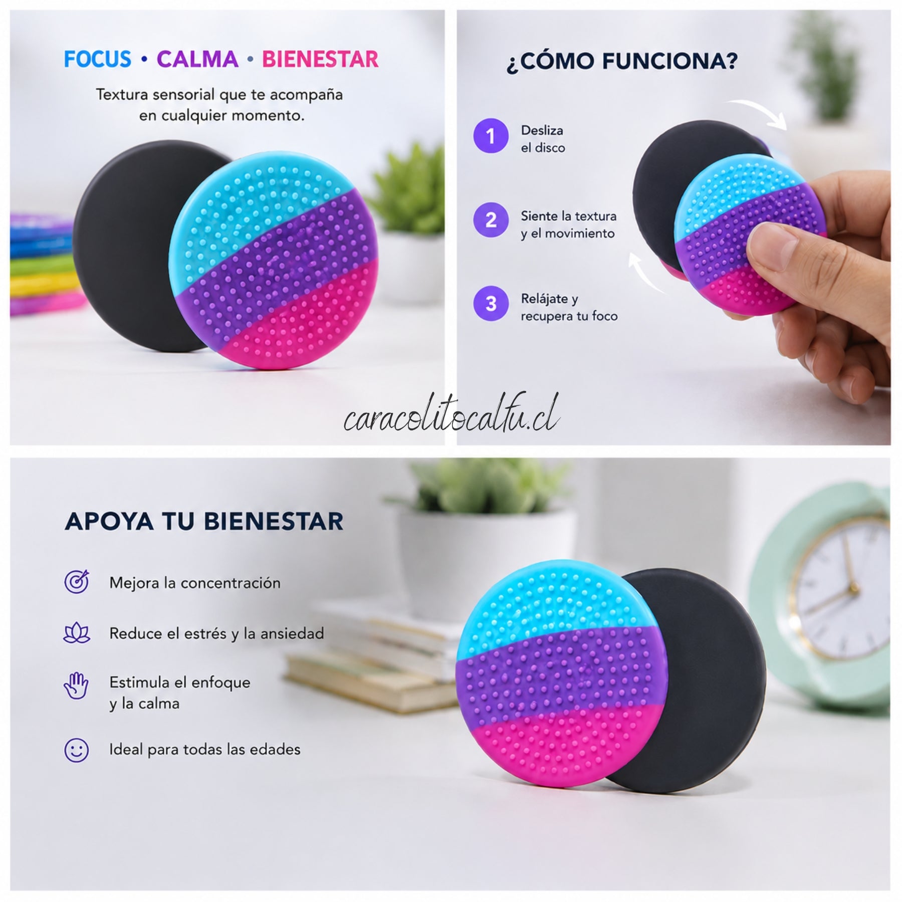 Ficha Sensorial Giratoria con Texturas - Silicona