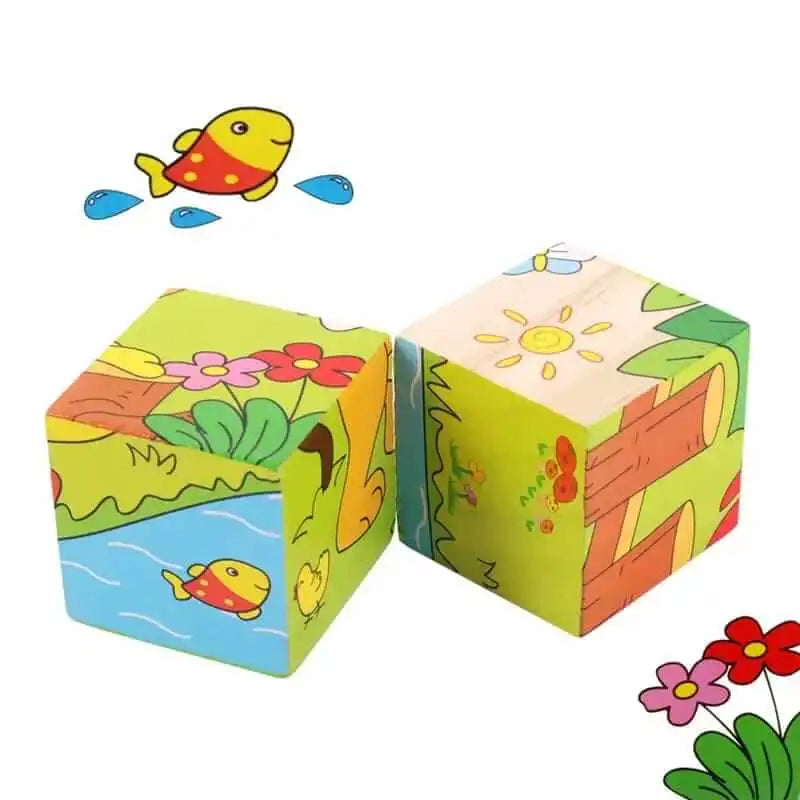 Puzzle 9 Cubos de Madera