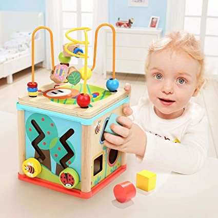 Cubo de actividades de madera 5 en 1 Juanito