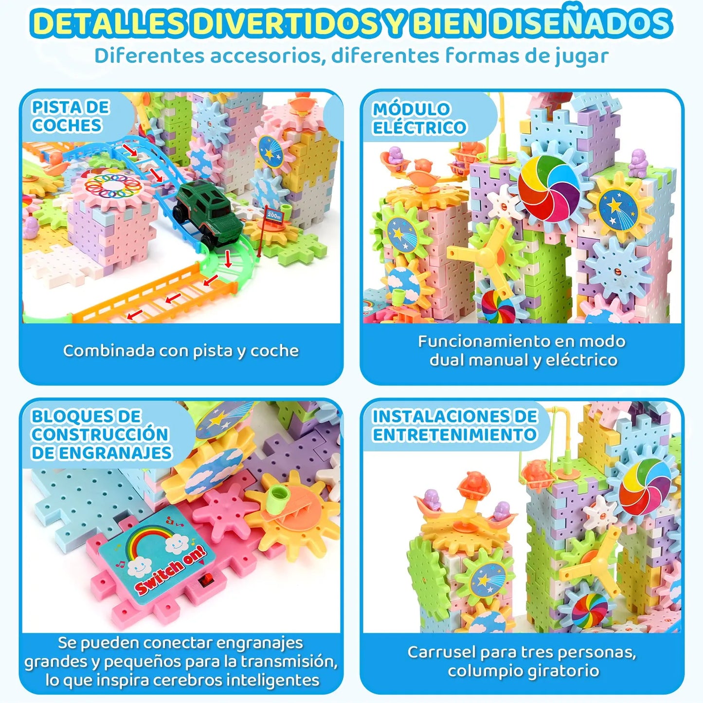 Bloques Construcción Engranajes 97 Piezas