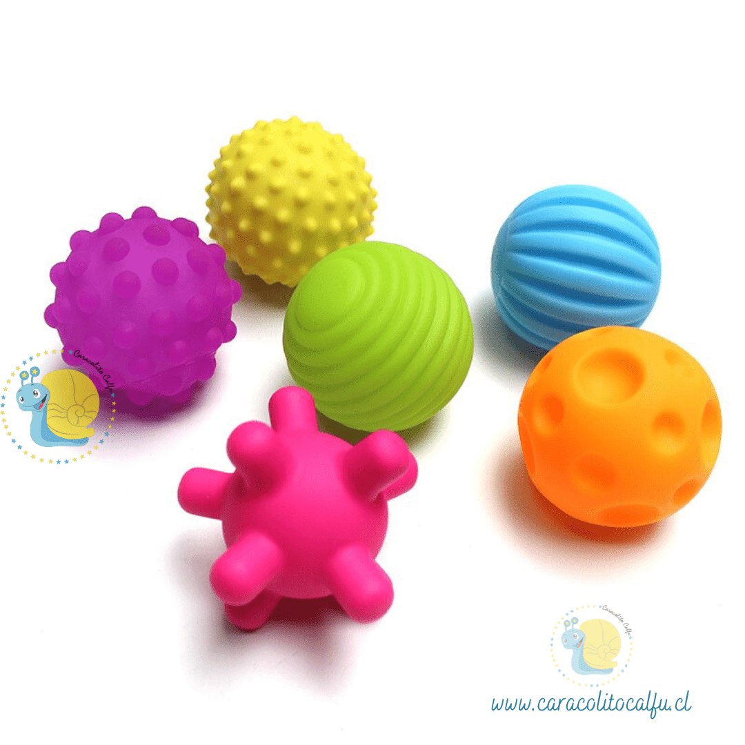 Set Sensorial Arcoíris: 6 Pelotas Texturizadas