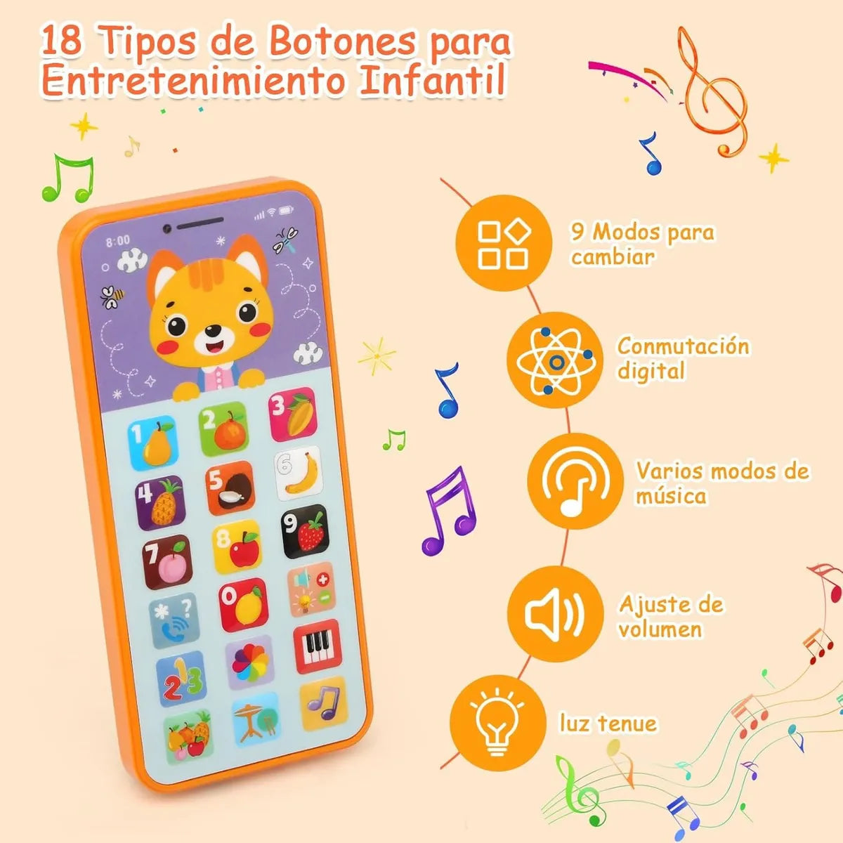 Celular Interactivo Musical Recargable