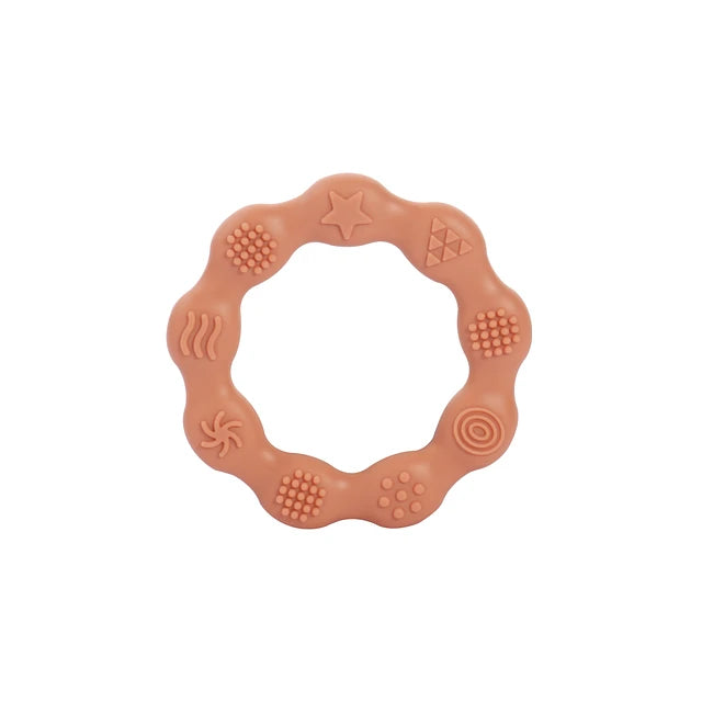 Mordedor sensorial circular con texturas