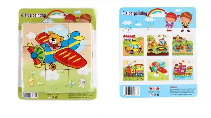 Puzzle 9 Cubos de Madera