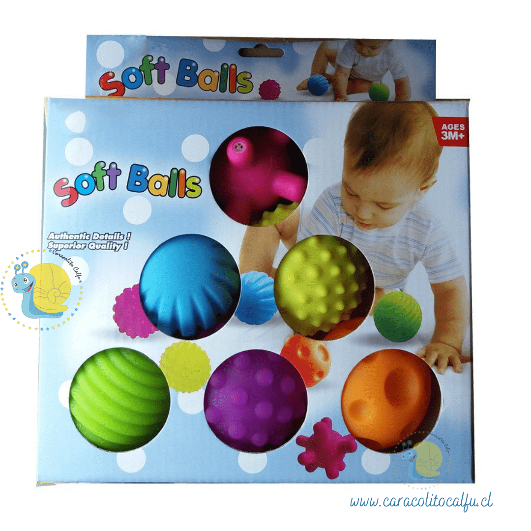 Set Sensorial Arcoíris: 6 Pelotas Texturizadas