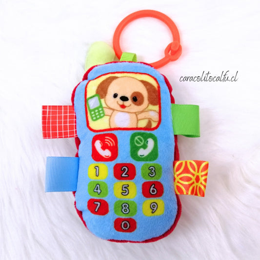 Peluche Sensorial Teléfono para Bebé - Diseño Perrito