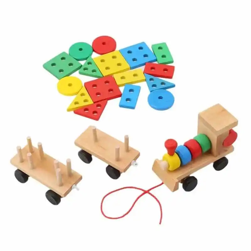 Tren de Encaje figuras geométricas / madera
