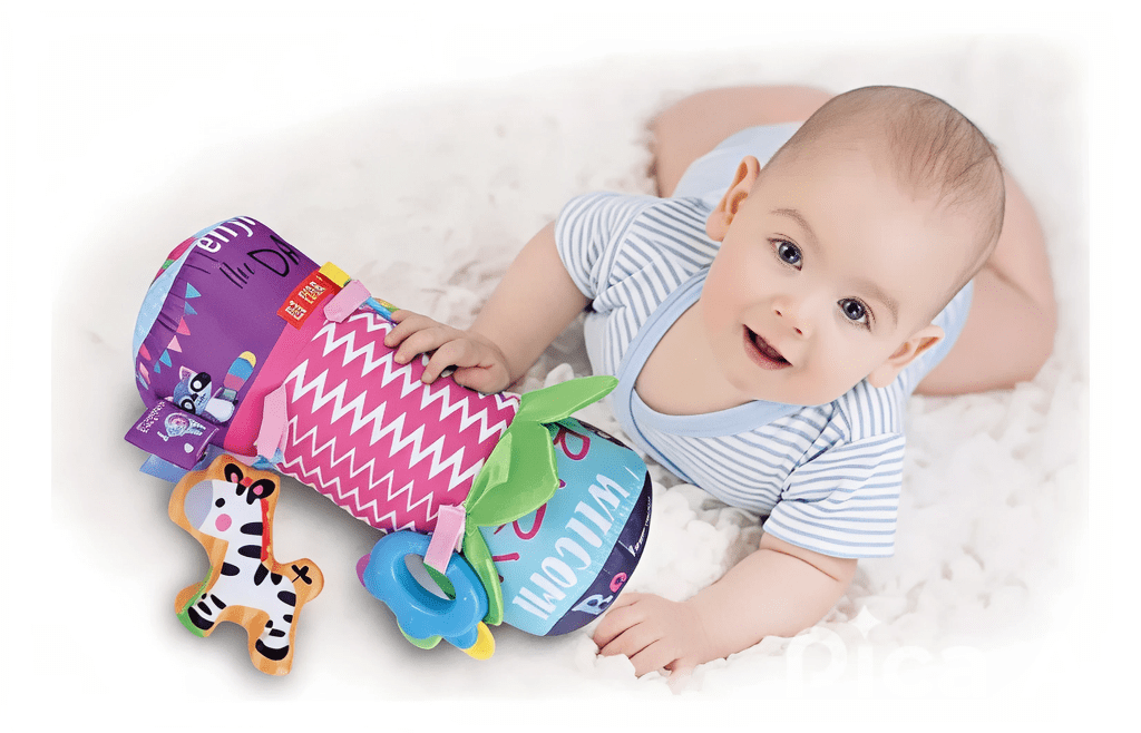 Cojin de Estimulacion Tummy Time Interactivo Rosado