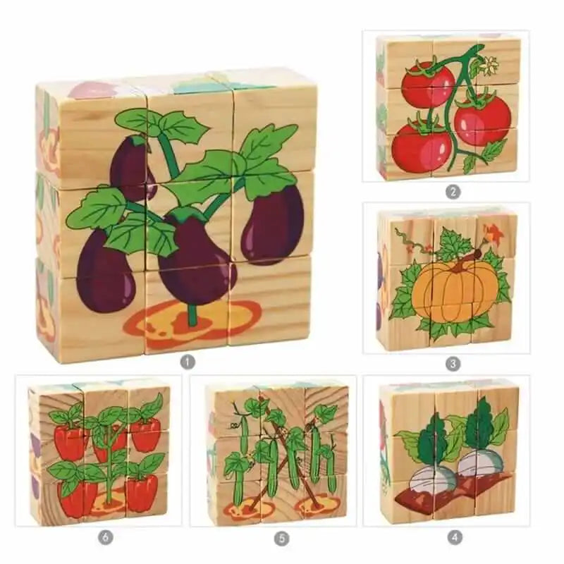 Puzzle 9 Cubos de Madera