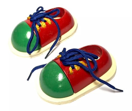Zapatos Didácticos De Madera - Aprender A Amarrar Cordones
